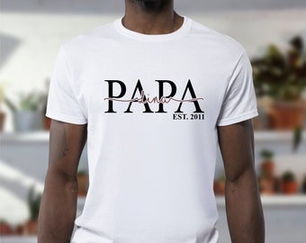 Papa Shirt | DAD Shirt personalisiert mit Kindernamen | Bio-Shirt Papa-Kind | Vatertag Geschenk | Vatertagsgeschenke