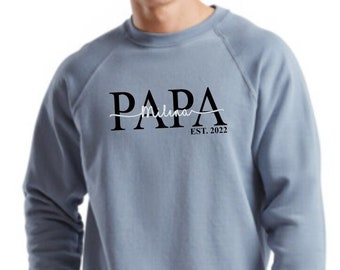 Papa Pullover | DAD Pullover personalisiert | Geschenk Vatertag | Geschenk Papa Geburt | Sweatshirt Papa | Vatertagsgeschenke