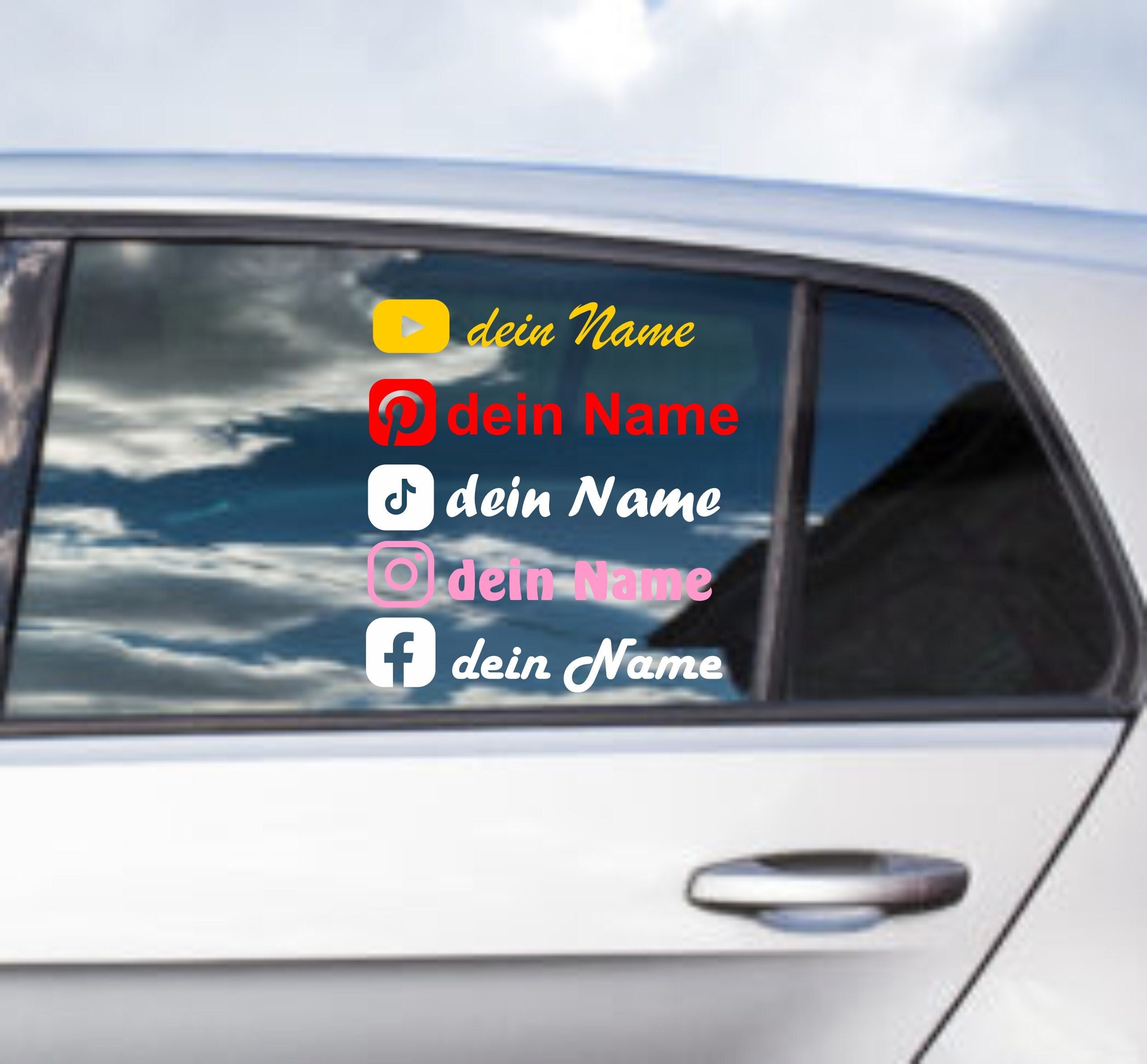 Car Sticker Instagram Sticker | Social Media Facebook Car Sticker ...