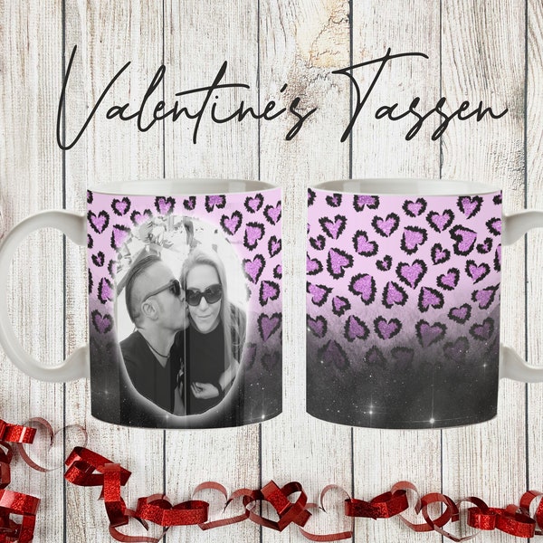 Fototasse Leopardenmuster | Geschenk Valentinstag