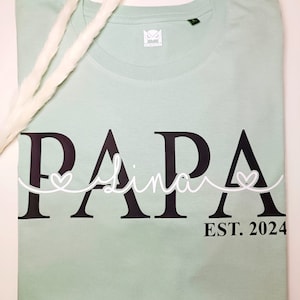 Papa Shirt DAD Shirt personalisiert mit Kindernamen Bio-Shirt Papa-Kind Vatertag Geschenk Vatertagsgeschenke Bild 2