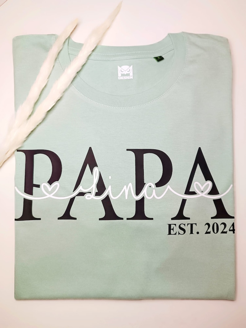 Papa Shirt DAD Shirt personalisiert mit Kindernamen Bio-Shirt Papa-Kind Vatertag Geschenk Vatertagsgeschenke Bild 2