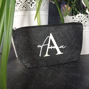 Neceser personalizado | Bolsa de belleza | Neceser de fieltro personalizado | Bolsa de fieltro con el nombre deseado | regalo para ella
