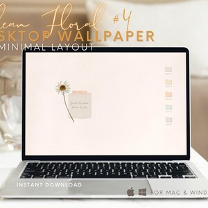 Floral Desktop Wallpaper｜Macbook air wallpaper｜Botanical Desktop Wallpaper｜Minimalist Macbook Wallpaper｜Boho iMac Wallpaper｜Laptop Wallpaper