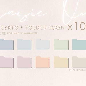 ニュートラルなファイル フォルダー アイコン｜ミニマルなデスクトップ ドキュメント アイコン｜パステル Mac フォルダー アイコン｜花柄デスクトップ アイコン｜Mac アイコン｜デスクトップ フォルダー アイコン Windows