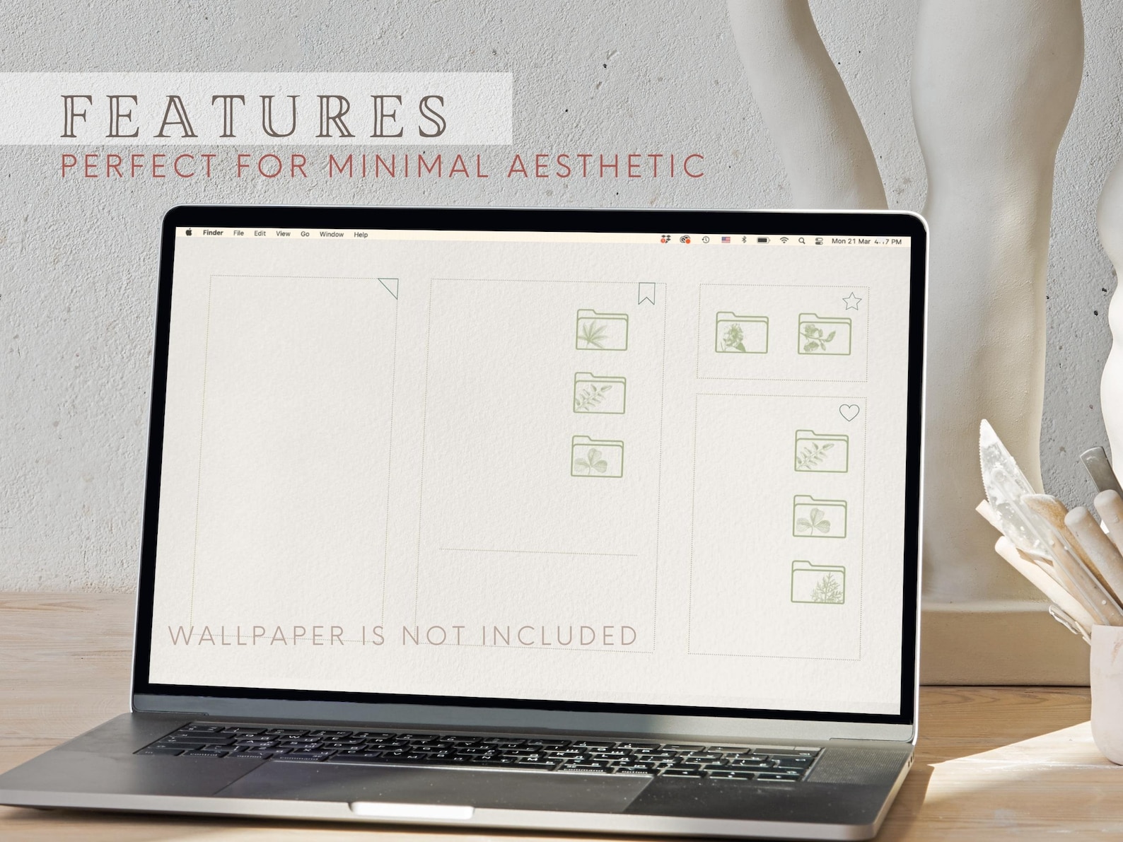 Green Botanical Desktop Folder Icons – Minimal Mac & Windows (20 PNG ...
