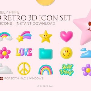 Mac、Windows 用の元気なレトロなデスクトップ フォルダー アイコン｜デスクトップ アイコン｜Mac フォルダー アイコン｜ドキュメント アイコン｜デスクトップの壁紙｜ファイル フォルダー Mac アイコン
