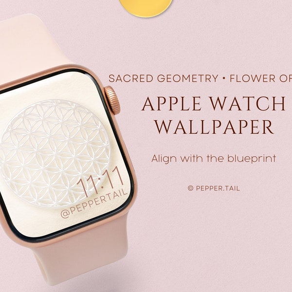 Flower of Life Minimal Apple Watch Wallpaper｜Crystal Grid Apple Watch Screen｜Apple Watch cover Mandala｜Manifest Apple Watch Face wallpaper