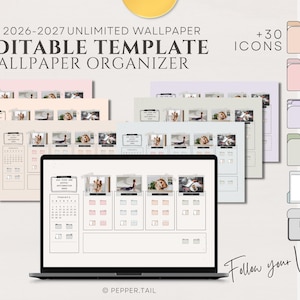 Desktop Wallpaper Organizer 2026 | Ordner Icons (Canva Template)