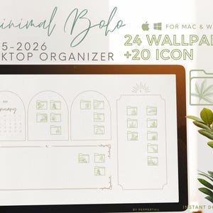 2025, 2026 Desktop Wallpaper Organizer｜Plants Desktop folder Icons｜Desktop Organizer Wallpaper Folder Icon Mac and Windows｜Macbook Wallpaper