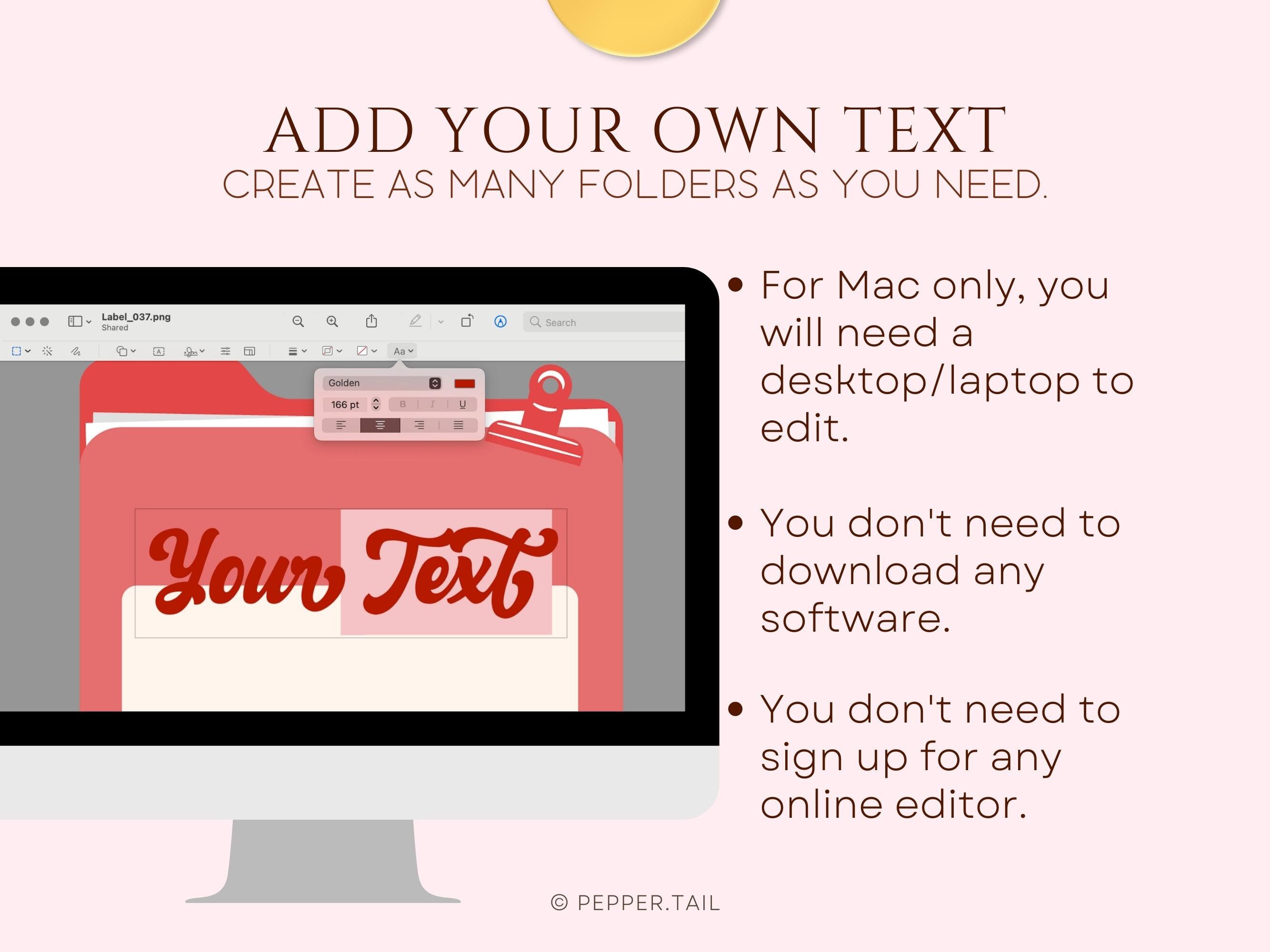 Editable Folder Icons for Mac: Add Your Own Text (PNG) - Etsy