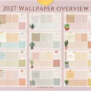 2026-2027 Desktop Organizer Wallpaper in Rainbow Pastel and Folder Icon Set for Mac,Desktop Wallpaper,Digital Calendar,Desktop folder icons image 7