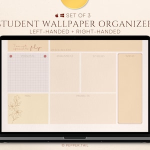 Desktop Wallpaper Organizer Student SET OF 3｜Desktop Wallpaper｜Macbook Wallpaper Organizer｜Desktop Organizer PC｜Laptop Wallpaper