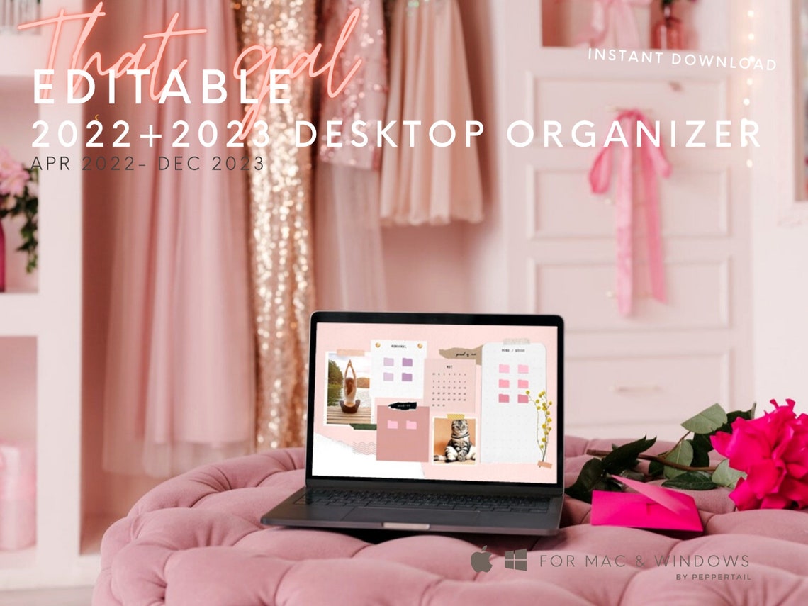 EDITABLE Desktop Wallpaper Organizermacwindowsdesktop Etsy Australia