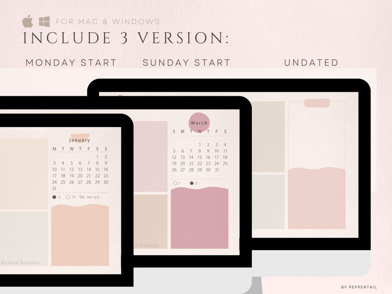 2026-2027 Desktop Organizer Wallpaper in Rainbow Pastel and Folder Icon Set for Mac,Desktop Wallpaper,Digital Calendar,Desktop folder icons image 9