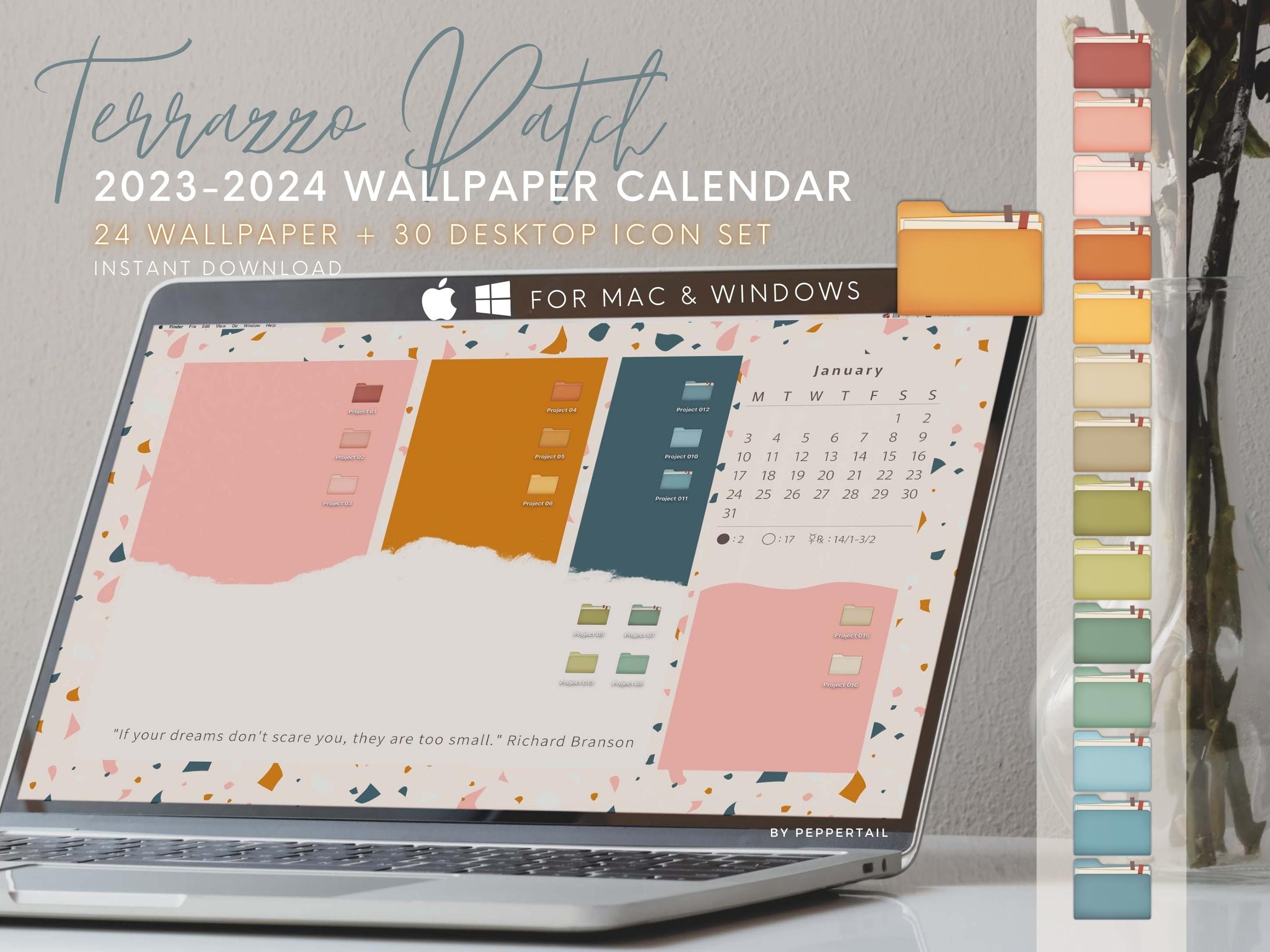 20232024 Desktop Organizer Wallpaper and Folder Icon Etsy Israel