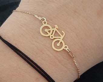 Gold bicycle bracelet 925 Sterling Silver