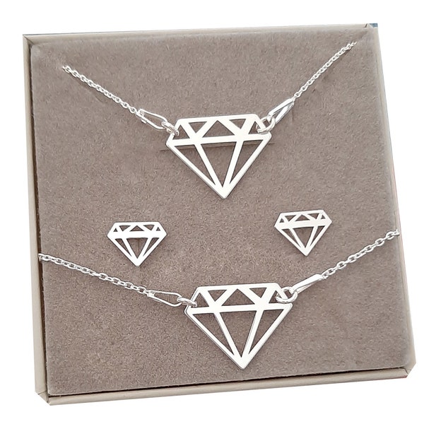 Diamond jewelry set 925 Sterling Silver