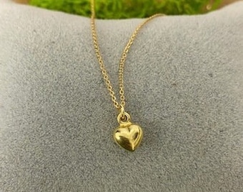 Gold heart necklace 925 Sterling Silver