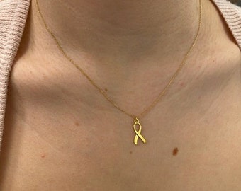 Gold ribbon necklace 925 Sterling Silver