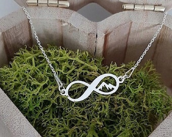 Infinity + mountains necklace 925 Sterling Silver