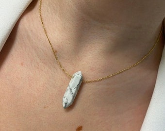 Howlite necklace Sterling Silver