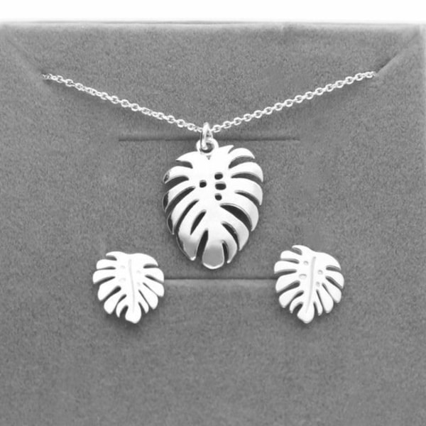 Leaf jewelry set Sterling Silver 925