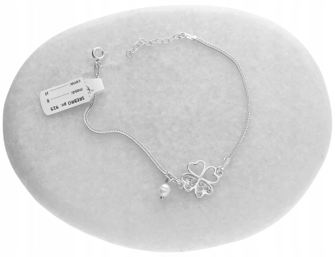 Clover Bracelet With Pearl 925 Sterling Silver - Etsy