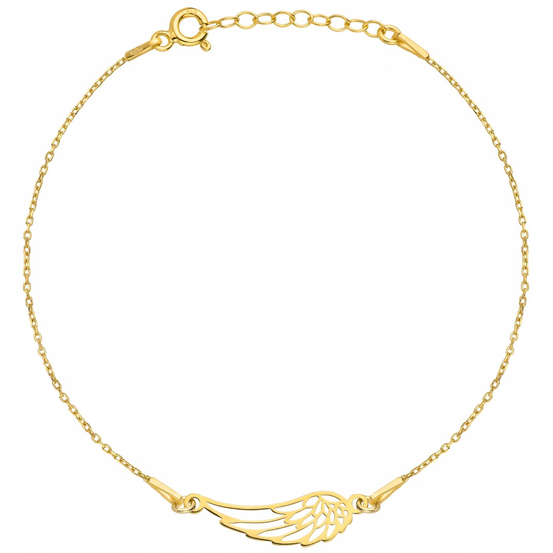 Gold Leg Bracelet With a Wing Pendant Sterling Silver 925 Etsy — free download