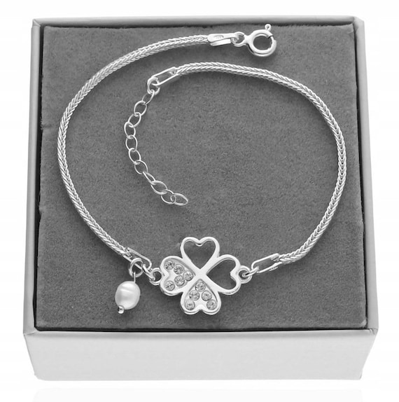 ★rosemont★ Silver Clover Pearl Bracelet RA24C22K Pearl Clover Bracelet (Silver)