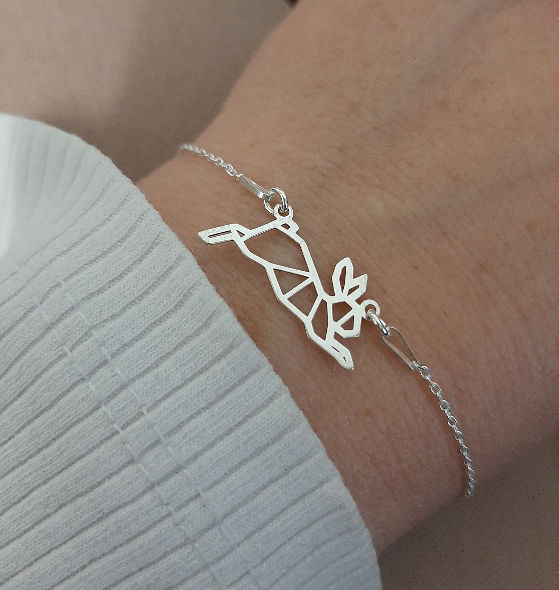 Bunny Bracelet 925 Sterling Silver, Animal Bracelet, Pet Bracelet - Etsy, image size:2250x2375