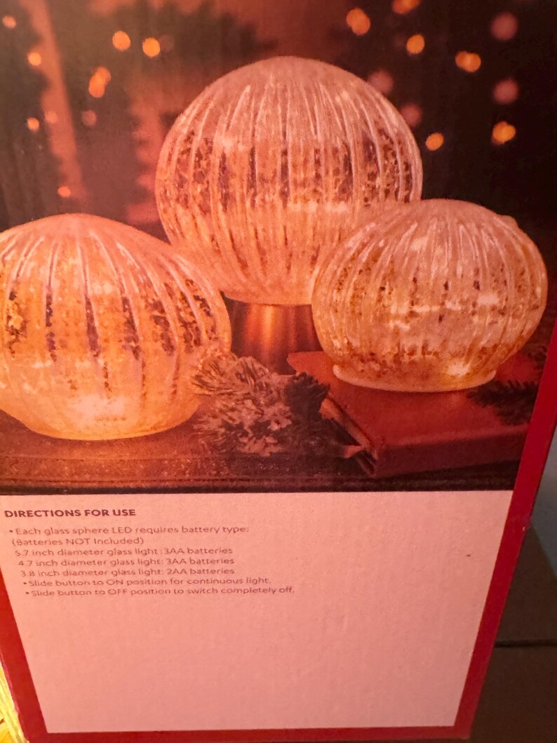 Quecksilberglaskugeln, Batterie-LED-Set, 3er-Pack - Etsy.de