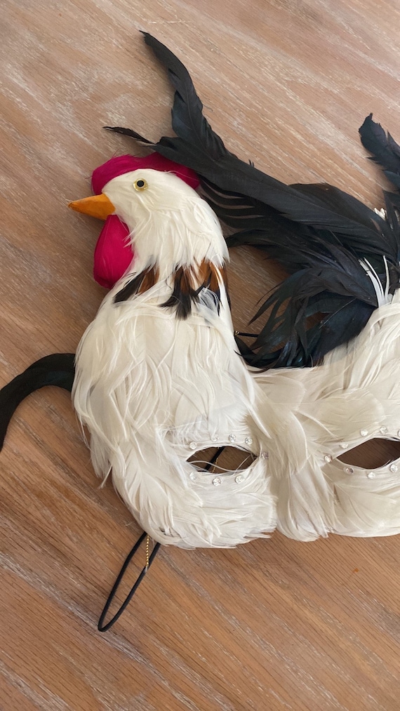 Vintage rooster feather mask