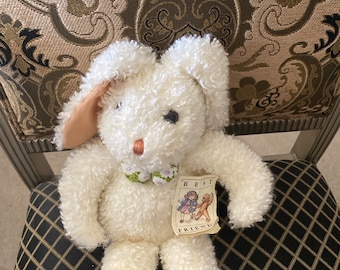 Vintage pluche konijntje uit de jaren 90, crème, 15 inch
