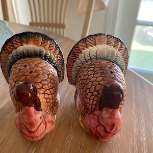 Kalkoen zout- en pepervaatje thanksgiving vintage