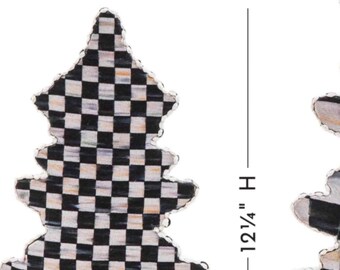 mackenzie childs set 2 courtly checked plaid trees