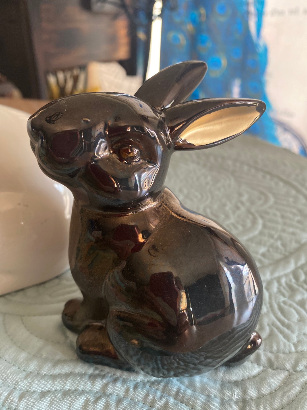 Glass Rabbit Copper Brown Copper Look Rabbit - Etsy