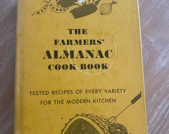 Vintage hardback book farmers almanac cookbook