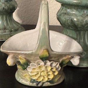 vintage porcelain basket figurine