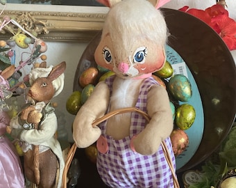 Vintage Anna Lee Rabbit Set, 1967 Collectible, Easter Decor