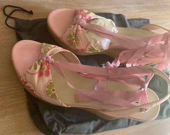 New pink heels wedge 8.5 ladies shoes