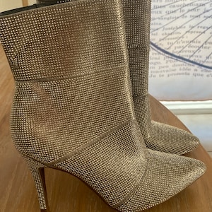 New silver ankle boots shoes 9