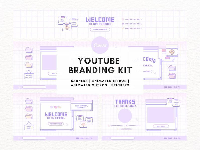 Pixel Computer Youtube Branding Kit
