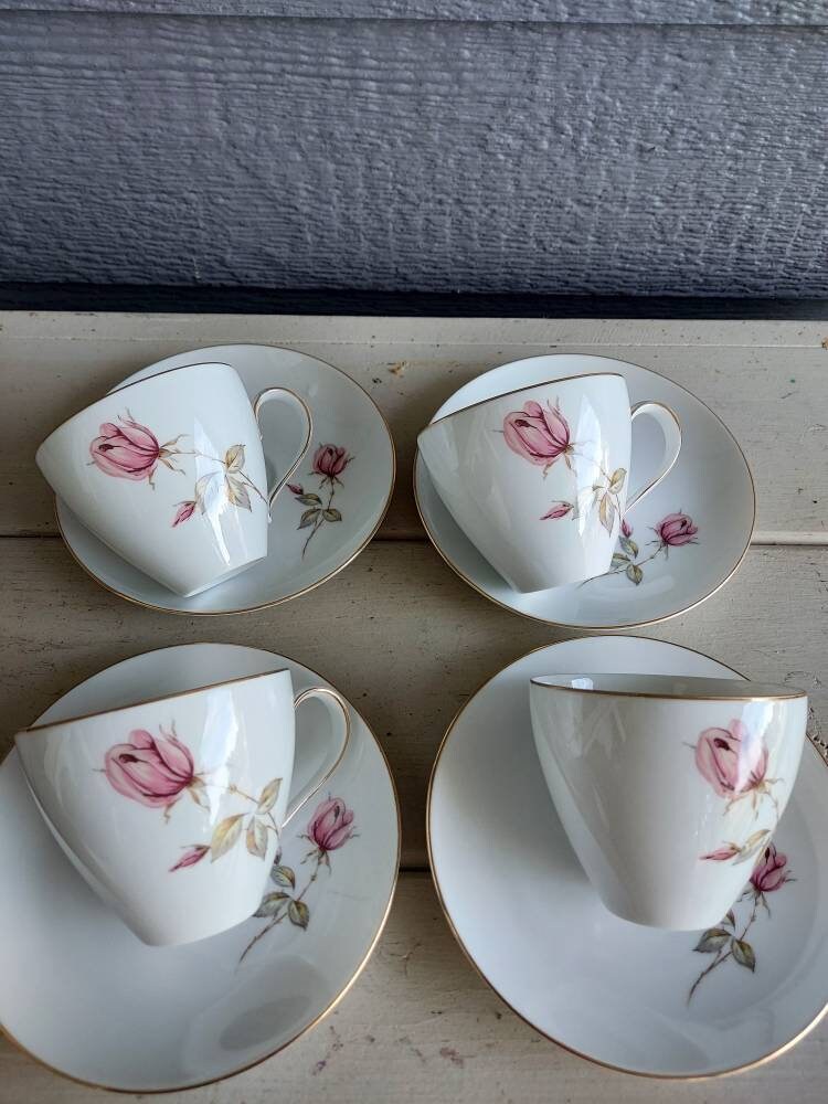 Vintage Rose Tea Cups/ Johanne Haviland/ Bavaria Germany/tea Cup Set ...