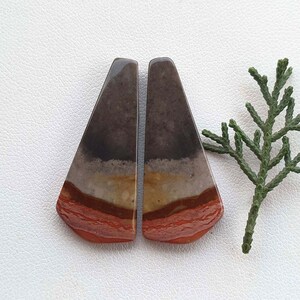Polychrome jasper pair , natural polychrome jasper matching pair , jasper earring making pair . polychrome pair for jewelry