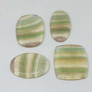 Wholesales 4 Pcs Lots Fluorite cabochon multi color fluorite gemstone for jewelry rare fluorite crystal cabochon handmade cabochon