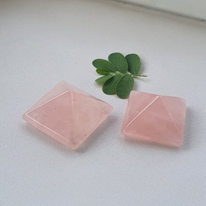 Rose quartz pyramid , crystals , healing gemstones , crystal healing pyramid , pink crystals , pink quartz , home decor gift stone