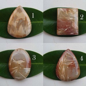 Feather agate cabochon