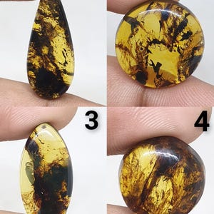 Natural amber cabochon smooth oval shape amber gemstone
