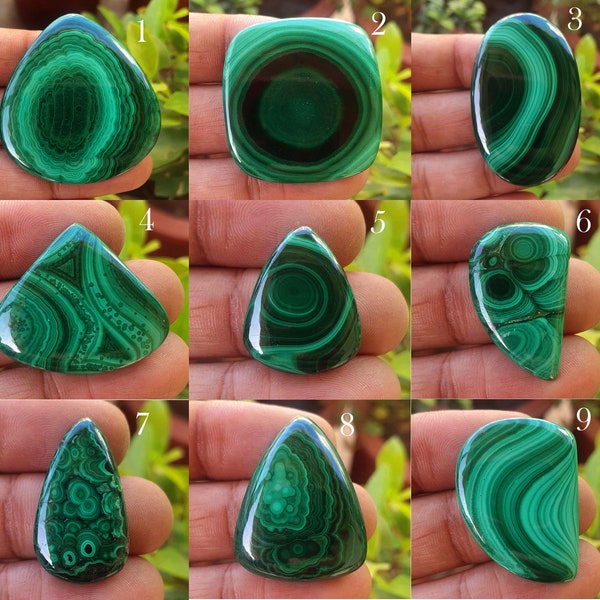 Natural malachite cabochon wholesale malachite gemstone loose malachite cabochon one side polished high quality malachite healing crystal